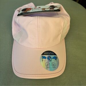 Ponyflo Ponytail Baseball Cap Pink Running Adjustable Lightweight Breathable Hat